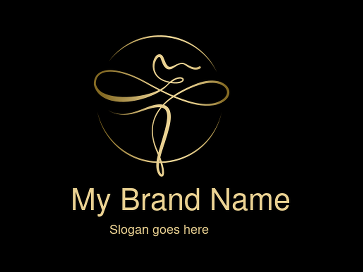 Elegant Golden Swirling Infinity Dancer Logo Design for Luxury Dance Studios and High-End Performing Arts Exhibitions